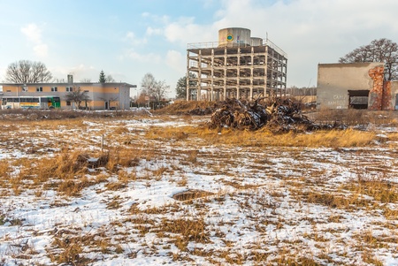 ruins of a very heavily polluted industrial factory, place was known as one of the most polluted towns in Europeのeditorial素材