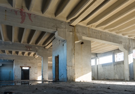 ruins of a very heavily polluted industrial factory, place was known as one of the most polluted...
