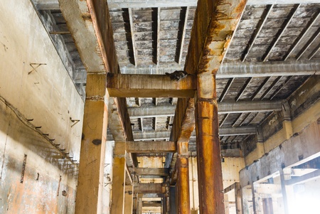 ruins of a very heavily polluted industrial factory, place was known as one of the most polluted towns in Europeの写真素材