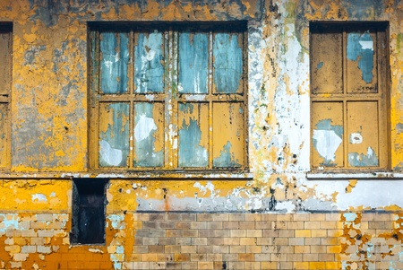 ruins of a very heavily polluted industrial factory, place was known as one of the most polluted towns in Europeの写真素材