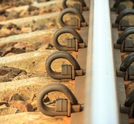 view of the railway track on a sunny dayの写真素材