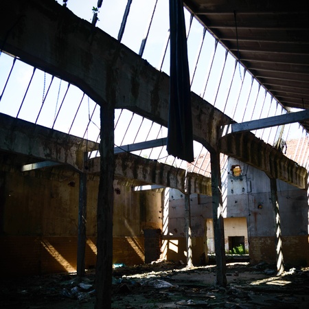 ruins of a very heavily polluted industrial factory, place was known as one of the most polluted towns in Europeのeditorial素材