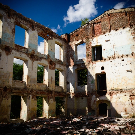 ruins of a very heavily polluted industrial factory, place was known as one of the most polluted towns in Europeのeditorial素材