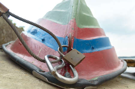 boat on the blue lake with cloudy sky, nature seriesの写真素材