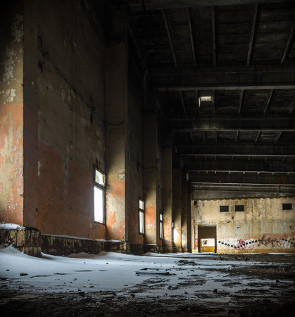 ruins of a very heavily polluted industrial factory, place was known as one of the most polluted towns in Europeの写真素材