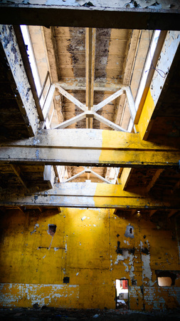 ruins of a very heavily polluted industrial factory, place was known as one of the most polluted towns in Europeの写真素材