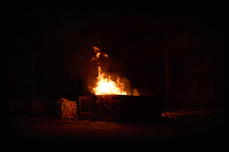 ruins of a very heavily polluted industrial factory, place was known as one of the most polluted...