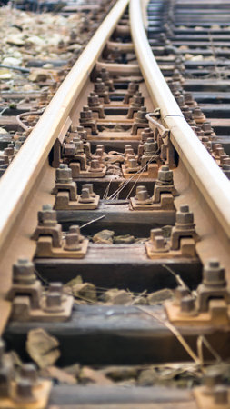 view of the railway track on a sunny dayの写真素材