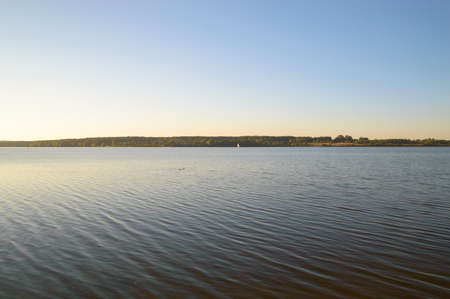 blue lake with cloudy sky, nature seriesの写真素材