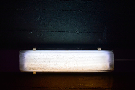 shot of a garage lamp, lamp for night reading and workingの写真素材