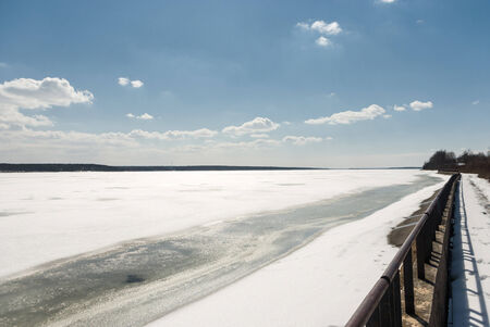 blue lake with cloudy sky, nature seriesの写真素材