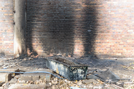 ruins of a very heavily polluted industrial factory, place was known as one of the most polluted towns in Europeの写真素材