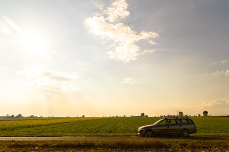 sun behind the clouds on a warm day, nature seriesの写真素材