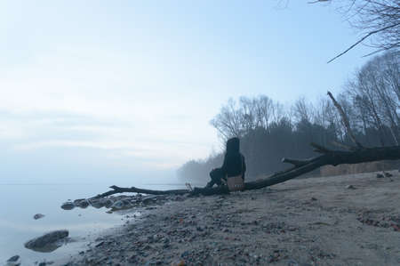 blue lake with cloudy sky, nature seriesの写真素材