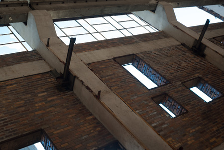 ruins of a very heavily polluted industrial factory, place was known as one of the most polluted...