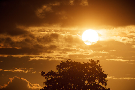 sun behind the clouds on a warm day, nature seriesの写真素材