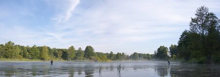 blue lake with cloudy sky, nature seriesの写真素材
