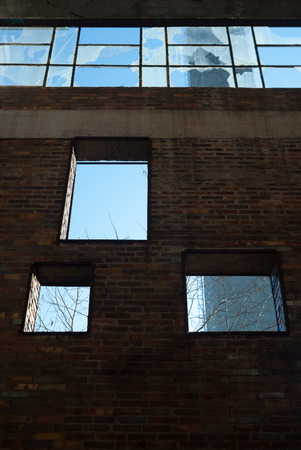 ruins of a very heavily polluted industrial factory, place was known as one of the most polluted towns in Europeの写真素材