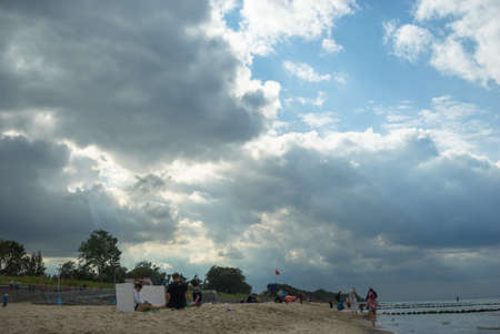 blue lake with cloudy sky, nature seriesの写真素材