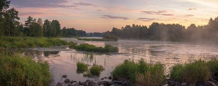 blue lake with cloudy sky, nature series