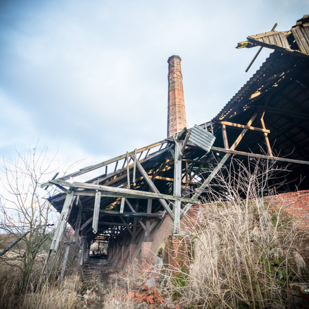 ruins of a very heavily polluted industrial factory, place was known as one of the most polluted towns in Europe, industrial seriesの写真素材