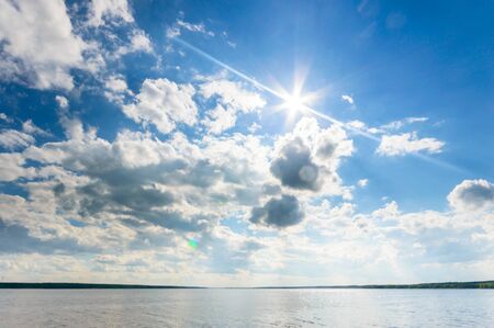 blue sky, natural clouds, nature seriesの写真素材