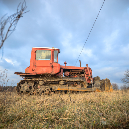 digger, old heavy duty construction equipment, industrial seriesの写真素材