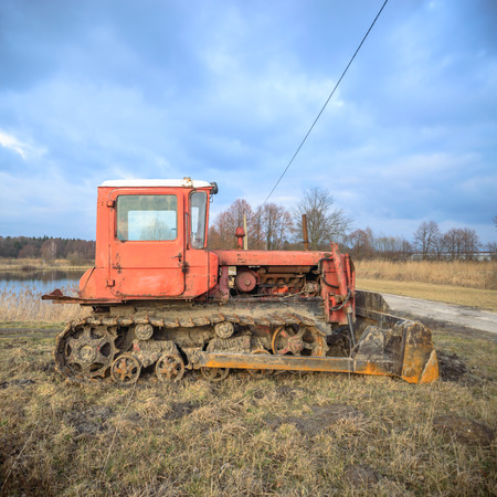 digger, old heavy duty construction equipment, industrial seriesの写真素材