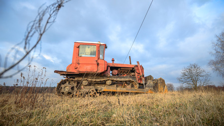 digger, old heavy duty construction equipment, industrial seriesの写真素材