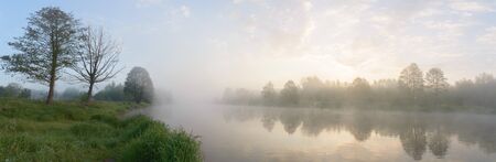 blue lake with cloudy sky, nature seriesの写真素材