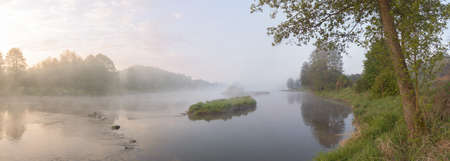 blue lake with cloudy sky, nature seriesの写真素材