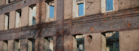 ruins of a very heavily polluted industrial factory, industrial seriesの写真素材