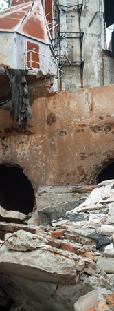 ruins of a very heavily polluted industrial factory, industrial series