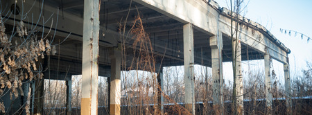 ruins of a very heavily polluted industrial factory, industrial seriesの写真素材