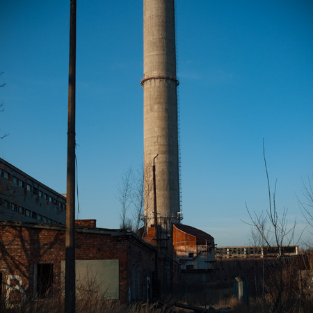 ruins of a very heavily polluted industrial factory, industrial seriesの写真素材