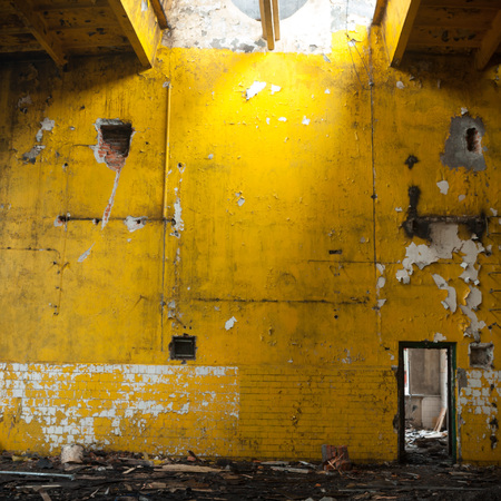 ruins of a very heavily polluted industrial factory, industrial seriesの写真素材