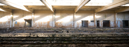 ruins of a very heavily polluted industrial factory, industrial seriesの写真素材