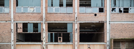 ruins of a very heavily polluted industrial factory, industrial seriesの写真素材