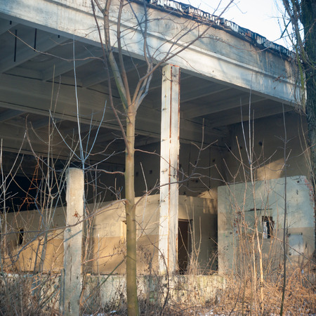 ruins of a very heavily polluted industrial factory, industrial seriesの写真素材