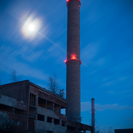 ruins of a very heavily polluted industrial factory, industrial seriesの写真素材