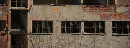 ruins of a very heavily polluted industrial factory, industrial series