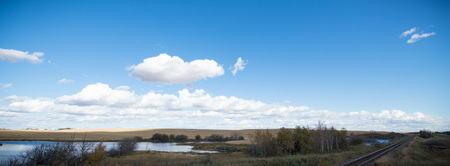 view of the railway track on a sunny dayの写真素材