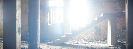 ruins of a very heavily polluted industrial factory, industrial seriesの写真素材