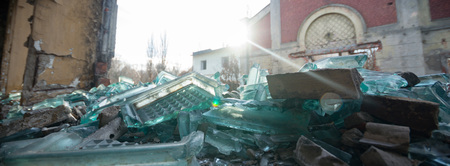 ruins of a very heavily polluted industrial factory, industrial seriesの写真素材