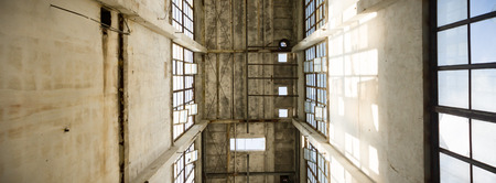 ruins of a very heavily polluted industrial factory, industrial seriesの写真素材