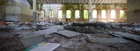 ruins of a very heavily polluted industrial factory, industrial series