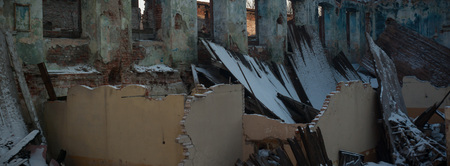 ruins of a very heavily polluted industrial factory, industrial seriesの写真素材