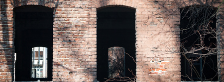 ruins of a very heavily polluted industrial factory, industrial seriesの写真素材