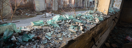 ruins of a very heavily polluted industrial factory, industrial seriesの写真素材