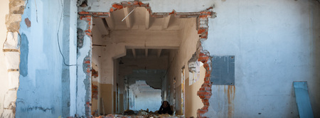 ruins of a very heavily polluted industrial factory, industrial series